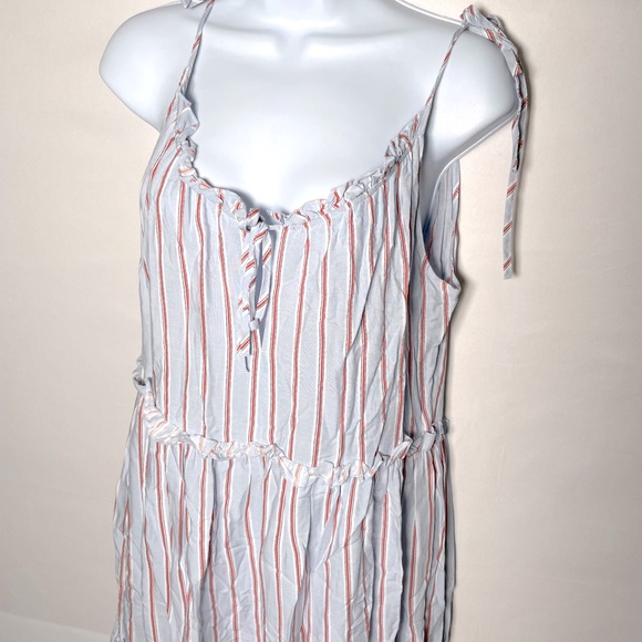 H&M Blue Red Summer Maxi Dress Size 4 Stripes - Picture 3 of 5